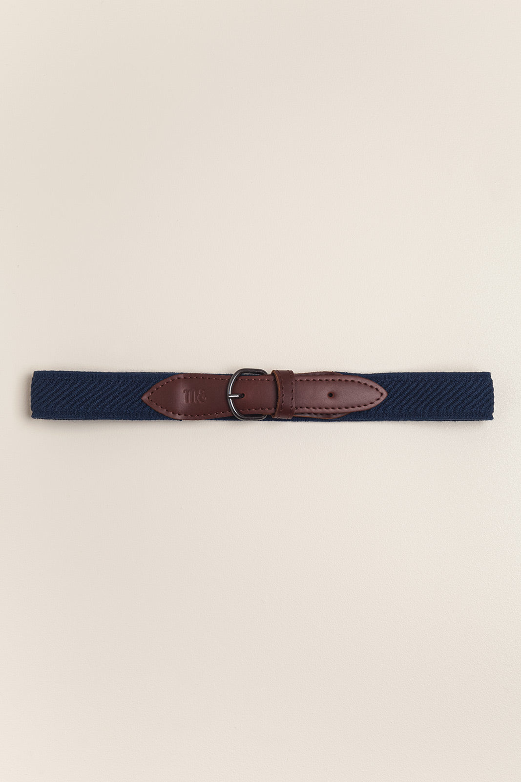 Baby Boy Elastic Belt with Leather Detail - Wide