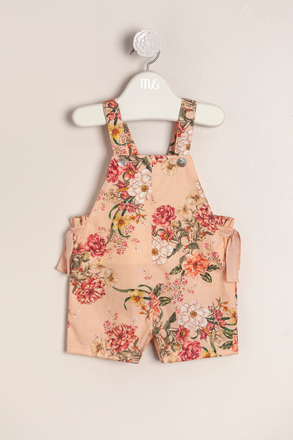 Baby Girl Spanish Floral Frill Overalls