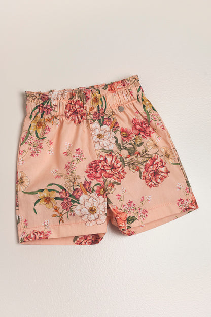 Girls Gathered Spanish Floral Shorts