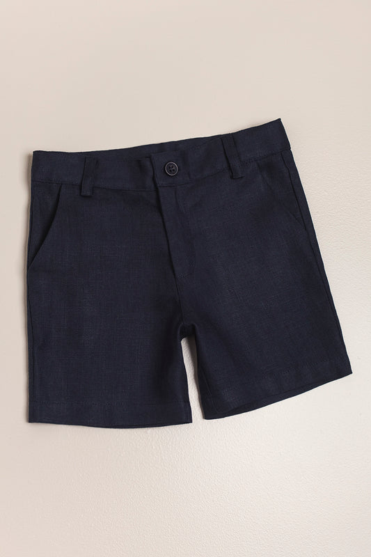 Baby & Toddler Boys' Navy Linen Shorts