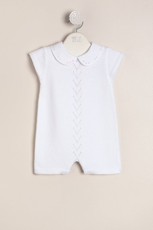 Baby Knit All-in-One with Embroidered Collar