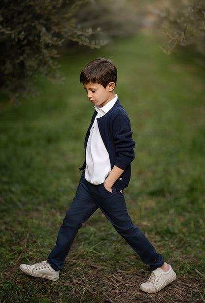 Baby & Toddler Boys' Navy Linen Trousers