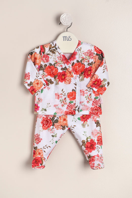 Baby Girl Bold Floral Cotton Two-Piece Set